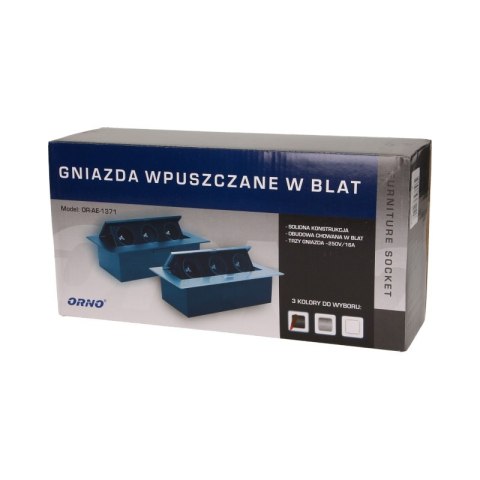 GNIAZDO WPUSZCZANE W BLAT 3X2P+Z RANT PŁASKI CZARNY GNIAZDO WPUSZCZANE W BLAT 3X2P+Z RANT PŁASKI CZARNY