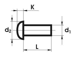 NIT ALUMINIOWY PEŁNY Z ŁBEM KULISTYM 6.0*10 MM NIT ALUMINIOWY PEŁNY Z ŁBEM KULISTYM 6.0*10 MM