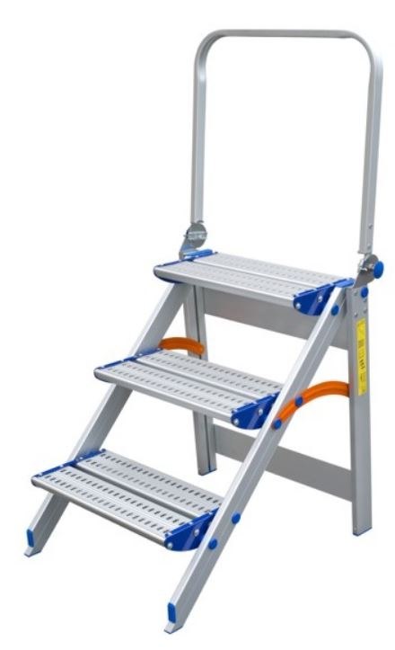 SCHODKI SKŁADANE, Z PORĘCZĄ 70CM 3 STOPNIE DRABEX SCHODKI SKŁADANE, Z PORĘCZĄ 70CM 3 STOPNIE DRABEX