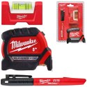 ZESTAW POZIOMICA 7.6CM + TAŚMA MIERNICZA 5M + MARKER MILWAUKEE