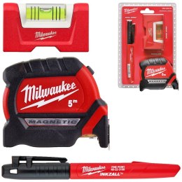ZESTAW POZIOMICA 7.6CM + TAŚMA MIERNICZA 5M + MARKER MILWAUKEE