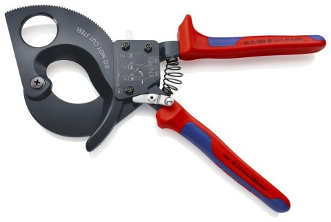 NOŻYCE DO KABLI 280MM, MECHANIZM ZAPADKOWY KNIPEX NOŻYCE DO KABLI 280MM, MECHANIZM ZAPADKOWY KNIPEX