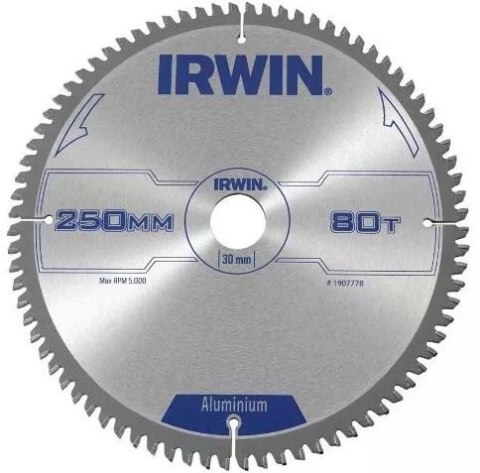 PIŁA SPIEKOWA DO ALUMINIUM CSB 250*30MM/80T IRWIN PIŁA SPIEKOWA DO ALUMINIUM CSB 250*30MM/80T IRWIN