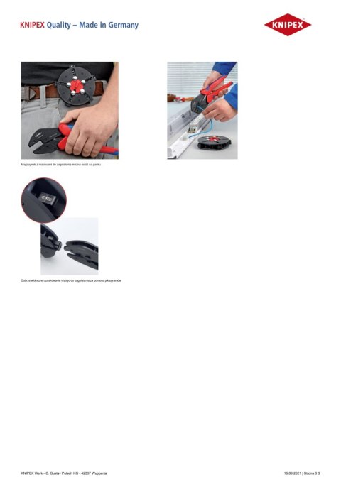 SZCZYPCE DO ZAGNIATANIA Z MAGAZYNKIEM I 5 MATRYC.MULTICRIMP KNIPEX SZCZYPCE DO ZAGNIATANIA Z MAGAZYNKIEM I 5 MATRYC.MULTICRIMP KNIPEX