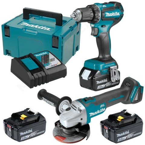 ZESTAW COMBO LI-LON 18V DGA504 + DDF485 3*3.0AH MAKPAC MAKITA