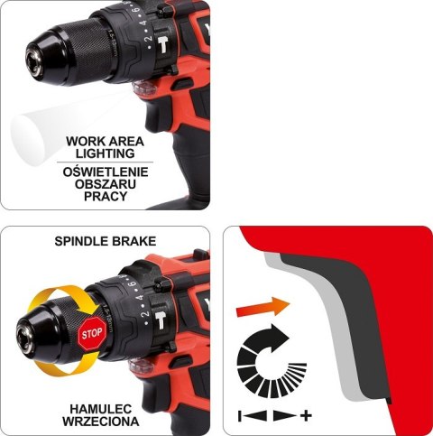 WIERTARKO- WKRĘTARKA BEZSZCZOTKOWA 18V Z AKCESORIAMI 126SZT YATO WIERTARKO- WKRĘTARKA BEZSZCZOTKOWA 18V Z AKCESORIAMI 126SZT YATO