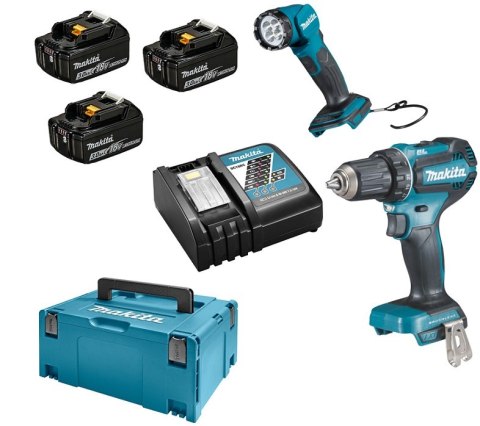ZESTAW COMBO 18V DDF485 + DML815 3*3.0AH MAKITA ZESTAW COMBO 18V DDF485 + DML815 3*3.0AH MAKITA
