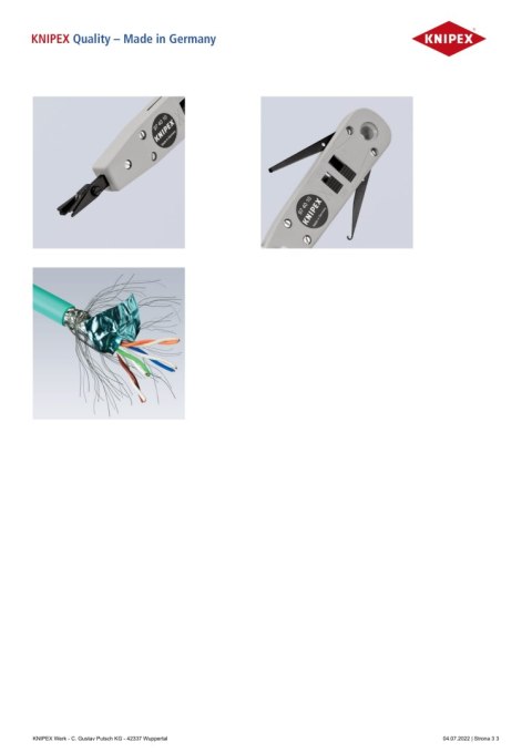 SZCZYPCE DO WCISKARKA DO ZŁĄCZY LSA-PLUS KNIPEX SZCZYPCE DO WCISKARKA DO ZŁĄCZY LSA-PLUS KNIPEX