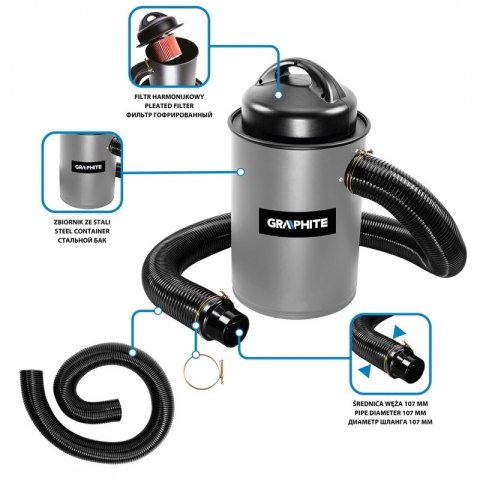 ODCIĄG WIÓRÓW I TROCIN 1100W 50 L GRAPHITE ODCIĄG WIÓRÓW I TROCIN 1100W 50 L GRAPHITE