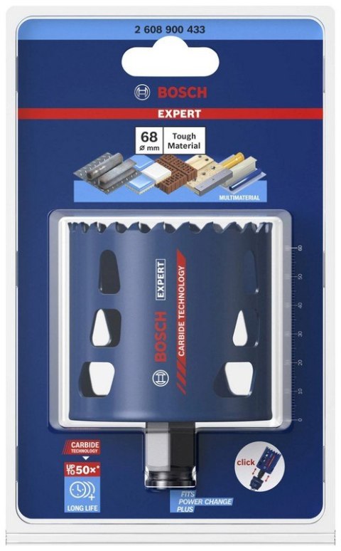 PIŁA OTWORNICA Z WĘGLIKÓW EXPERT TOUGH MATERIAL 68MM BOSCH PIŁA OTWORNICA Z WĘGLIKÓW EXPERT TOUGH MATERIAL 68MM BOSCH