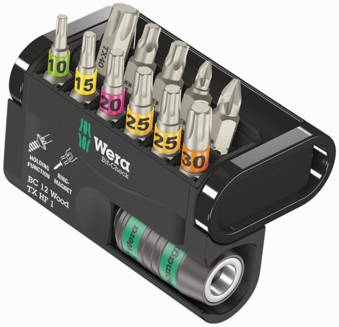 ZESTAW BIT-CHECK 12 WOOD TX HF 1, 12 CZ. WERA ZESTAW BIT-CHECK 12 WOOD TX HF 1, 12 CZ. WERA
