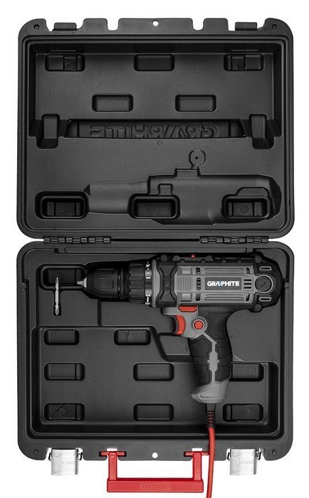 WIERTARKO-WKRĘTARKA 300W, UCHWYT SAMOZACISKOWY 10MM, WALIZKA GRAPHITE