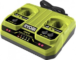 ŁADOWARKA Dwuportowa RYOBI 18V ONE+ RC18240 | Ładowanie 2 Akumulatorów | Szybkie Ładowanie 4A | Kompaktowa | Montaż na Ścianie