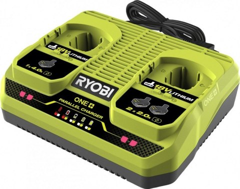 ŁADOWARKA Dwuportowa RYOBI 18V ONE+ RC18240 | Ładowanie 2 Akumulatorów | Szybkie Ładowanie 4A | Kompaktowa | Montaż na Ścianie ŁADOWARKA Dwuportowa RYOBI 18V ONE+ RC18240 | Ładowanie 2 Akumulatorów | Szybkie Ładowanie 4A | Kompaktowa | Montaż na Ścianie