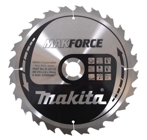 PIŁA SPIEKOWA DO DREWNA MAKFORCE 270*30 24Z MAKITA PIŁA SPIEKOWA DO DREWNA MAKFORCE 270*30 24Z MAKITA