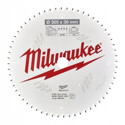 TARCZA PILARSKA 305X30X3.0X60ATB MILWAUKEE TARCZA PILARSKA 305X30X3.0X60ATB MILWAUKEE