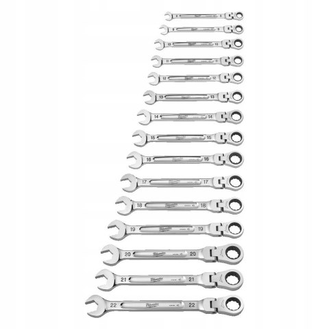 ZESTAW KLUCZY PŁASKO-OCZKOWYCH Z GRZECHOTKĄ PR 8-22MM 15 EL. MILWAUKEE ZESTAW KLUCZY PŁASKO-OCZKOWYCH Z GRZECHOTKĄ PR 8-22MM 15 EL. MILWAUKEE