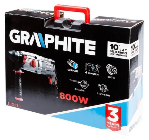 MŁOTOWIERTARKA SDS+ 800W WALIZKA GRAPHITE MŁOTOWIERTARKA SDS+ 800W WALIZKA GRAPHITE