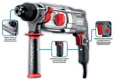 MŁOTOWIERTARKA SDS+ 900W WALIZKA GRAPHITE MŁOTOWIERTARKA SDS+ 900W WALIZKA GRAPHITE