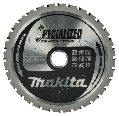 PIŁA SPIEKOWA DO METALU 150*20MM 32Z MAKITA PIŁA SPIEKOWA DO METALU 150*20MM 32Z MAKITA