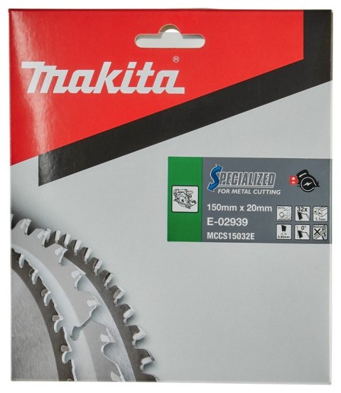 PIŁA SPIEKOWA DO METALU 150*20MM 32Z MAKITA PIŁA SPIEKOWA DO METALU 150*20MM 32Z MAKITA