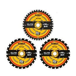 PIŁA TARCZOWA DO DREWNA ELITE 2*165MM 24Z + 165MM 40Z 3-PAK DEWALT