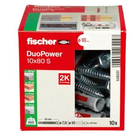 KOŁEK DUOPOWER 10*80 S Z WKRĘTEM ŁEB 6-KĄT UNIWERSALNE FISCHER KOŁEK DUOPOWER 10*80 S Z WKRĘTEM ŁEB 6-KĄT UNIWERSALNE FISCHER
