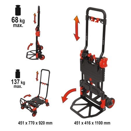 SKŁADANY WÓZEK MAGAZYNOWY 2W1 137KG YATO SKŁADANY WÓZEK MAGAZYNOWY 2W1 137KG YATO