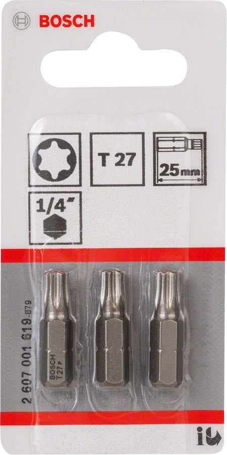 BIT, GROT, KOŃCÓWKA T27 EH 25MM 3 SZT. BOSCH BIT, GROT, KOŃCÓWKA T27 EH 25MM 3 SZT. BOSCH