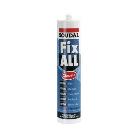 USZCZELNIACZ HYBRYDOWY FIX ALL CRYSTAL 290ML BEZBARWNY SOUDAL USZCZELNIACZ HYBRYDOWY FIX ALL CRYSTAL 290ML BEZBARWNY SOUDAL