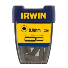 GROT, BIT SZEŚCIOKĄTNY HEX 1/4' 25MM KOMPLET 10 SZTUK 8MM IRWIN