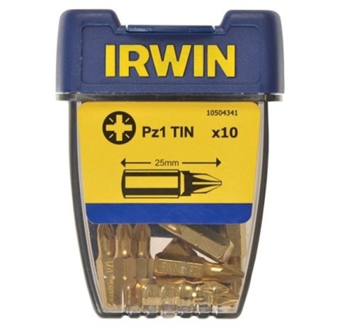 GROT TYPU POZIDRIV TIN-TYTANOWY 1/4' 25MM KOMPLET 10 SZT PZ1 IRWIN GROT TYPU POZIDRIV TIN-TYTANOWY 1/4' 25MM KOMPLET 10 SZT PZ1 IRWIN
