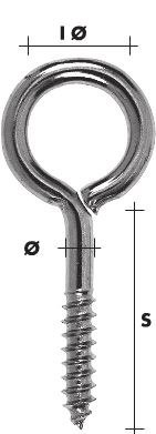 WKRĘTY OCZKOWE OCYNKOWANE 5.2*50*20MM HSI WKRĘTY OCZKOWE OCYNKOWANE 5.2*50*20MM HSI