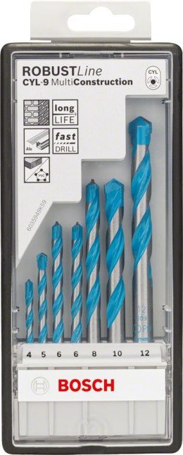 ZESTAW WIERTEŁ MULTICONSTRUCTION 4,5,6,6,8,10,12MM 7SZT. BOSCH