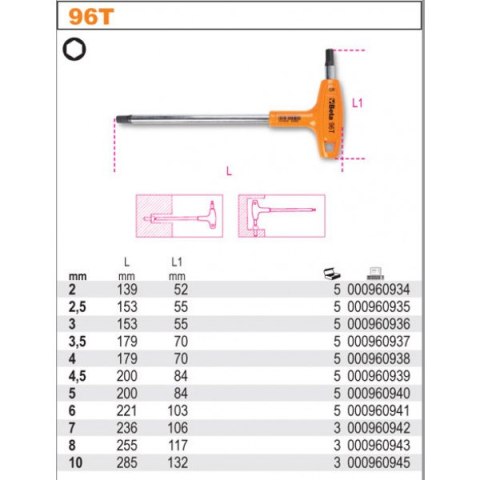 KLUCZ TRZPIENIOWY KĄTOWY 3.5MM BETA KLUCZ TRZPIENIOWY KĄTOWY 3.5MM BETA