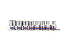 KOMPLET NASADEK 1/2 6-KĄTNE 8 SZTUK 10-22MM CHROMOWANE KING TONY