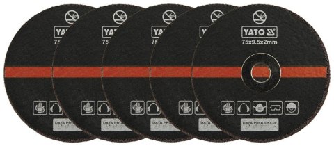 KOMPLET TARCZ DO CIĘCIA METALU 75MM*2MM YATO KOMPLET TARCZ DO CIĘCIA METALU 75MM*2MM YATO
