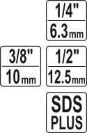 ADAPTER SDS PLUS DO NASADEK 1/4'', 3/8'', 1/2'' YATO