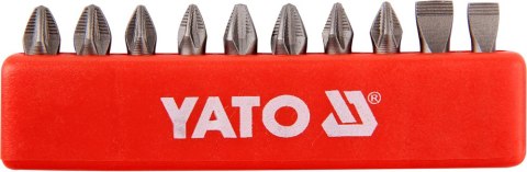 GROT, BIT, KOŃCÓWKA DO WKRĘTARKI 25MM KOMPLET 10-SZTUKOWY YATO GROT, BIT, KOŃCÓWKA DO WKRĘTARKI 25MM KOMPLET 10-SZTUKOWY YATO