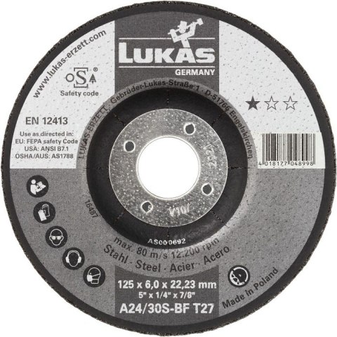 TARCZA WYPUKŁA T27 125*6.0*22 A24/30S-BF PREMIUMFLEX ROTTLUFF TARCZA WYPUKŁA T27 125*6.0*22 A24/30S-BF PREMIUMFLEX ROTTLUFF