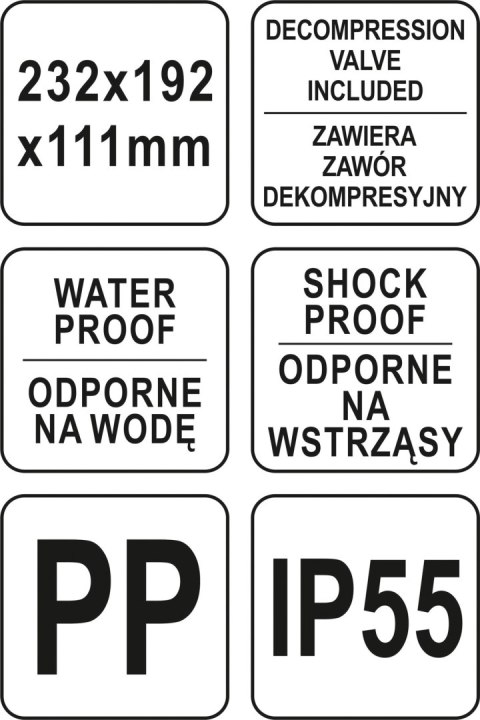WALIZKA NARZĘDZIOWA HERMET 232*192*111MM YATO WALIZKA NARZĘDZIOWA HERMET 232*192*111MM YATO