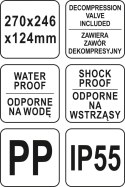 WALIZKA NARZĘDZIOWA HERMET 270*246*124MM YATO