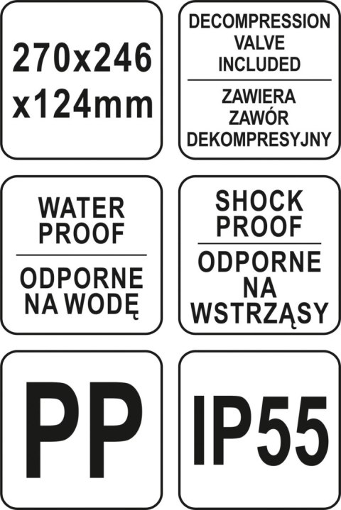 WALIZKA NARZĘDZIOWA HERMET 270*246*124MM YATO WALIZKA NARZĘDZIOWA HERMET 270*246*124MM YATO