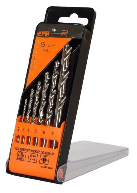 ZESTAW WIERTEŁ HSS DO METALU 2-8MM 6SZT. EPM ZESTAW WIERTEŁ HSS DO METALU 2-8MM 6SZT. EPM