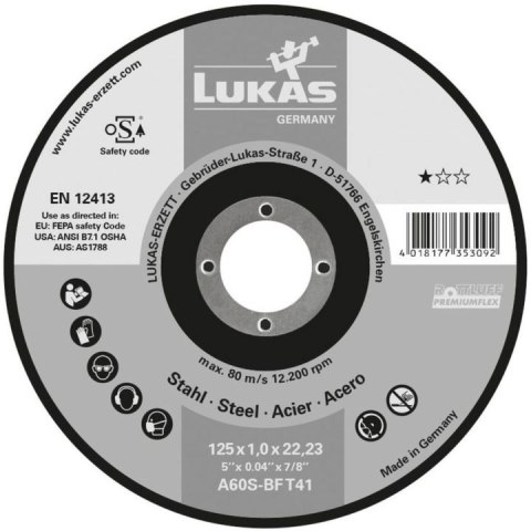 TARCZA PŁASKA T1A 230*1.9*22 A46T-BF PREMIUMFLEX BEST LIFE ROTTLUFF TARCZA PŁASKA T1A 230*1.9*22 A46T-BF PREMIUMFLEX BEST LIFE ROTTLUFF