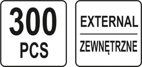 ZESTAW PIERŚCIENI SEGERA ZEWNĘTRZNYCH 300SZT YATO ZESTAW PIERŚCIENI SEGERA ZEWNĘTRZNYCH 300SZT YATO