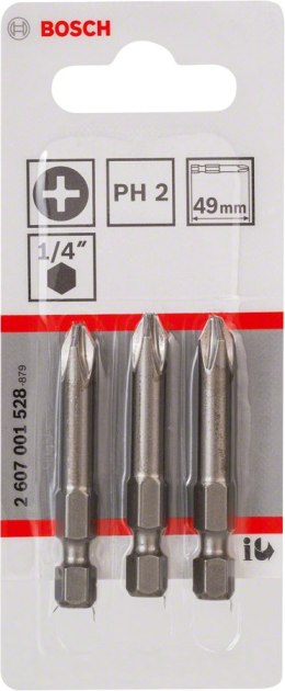 BIT, GROT, KOŃCÓWKA PH2 L-49MM EH 3PCS BOSCH