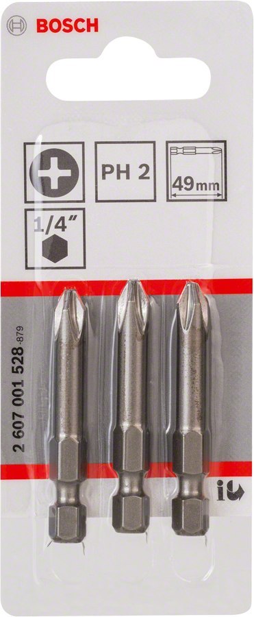 BIT, GROT, KOŃCÓWKA PH2 L-49MM EH 3PCS BOSCH BIT, GROT, KOŃCÓWKA PH2 L-49MM EH 3PCS BOSCH