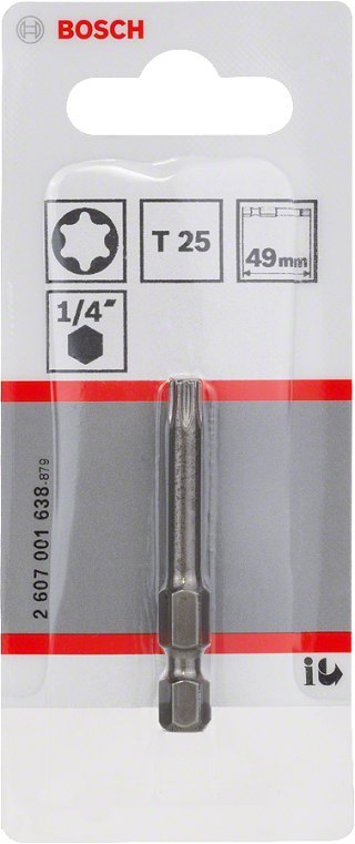BIT, GROT, KOŃCÓWKA T25 EH L-49MM 1 SZT. BOSCH BIT, GROT, KOŃCÓWKA T25 EH L-49MM 1 SZT. BOSCH