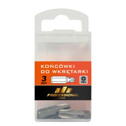 GROT, BIT, KOŃCÓWKA DO WKRĘTARKI 25MM 3SZT. PH3 EPM GROT, BIT, KOŃCÓWKA DO WKRĘTARKI 25MM 3SZT. PH3 EPM
